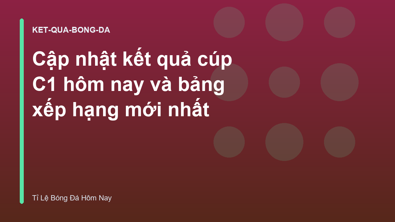 Cập nhật kết quả cúp C1 hôm nay và bảng xếp hạng mới nhất